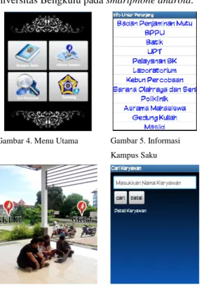 Gambar 6. Markerless  Augmented Reality Sarana  Kampus