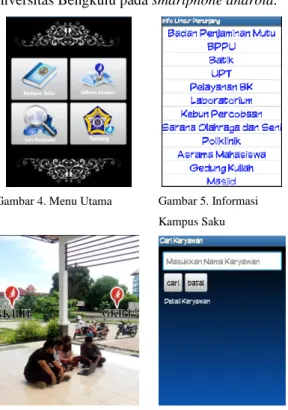 Gambar 6. Markerless  Augmented Reality Sarana  Kampus
