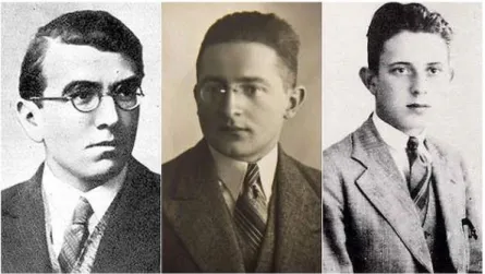 Figur 3.1: Fr˚ an v¨ anster Zygalski, Rejewski och R´ o˙zycki, de tre polska kryptologerna som kn¨ ackte Enigma.