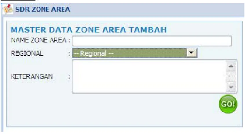 Gambar 2 , Form Zone Area    KETERANGAN :  1.  NAME ZONE AREA merupakan nama zone area  2