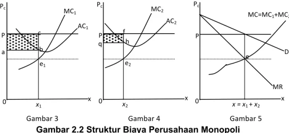 Gambar 2.2 Struktur Biaya Perusahaan Monopoli  2.3.  Biaya Pokok Produksi dan Harga Produk Unggas Indonesia 