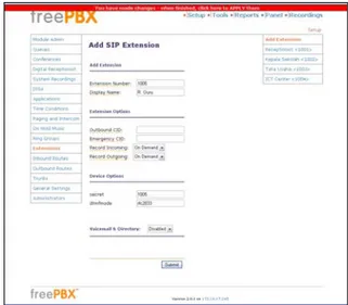 Gambar 3.11.  Form Add SIP Extensions 