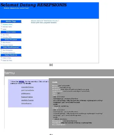 Gambar 7 menu dan web service pada Front Office