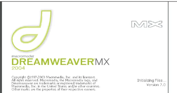 Gambar 2.6  Tampilan Splash Screen Dreamweaver MX 