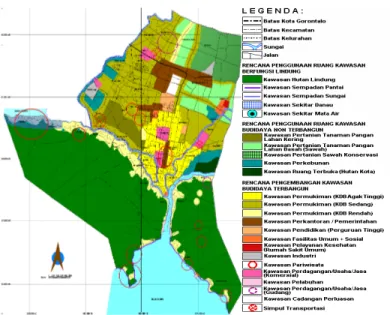 Gambar   1   :     Rencana   Penggunaan   Lahan   Kota   Gorontalo   menuurut     buku   RTRW   Kota  Gorontalo Tahun 2001-2011