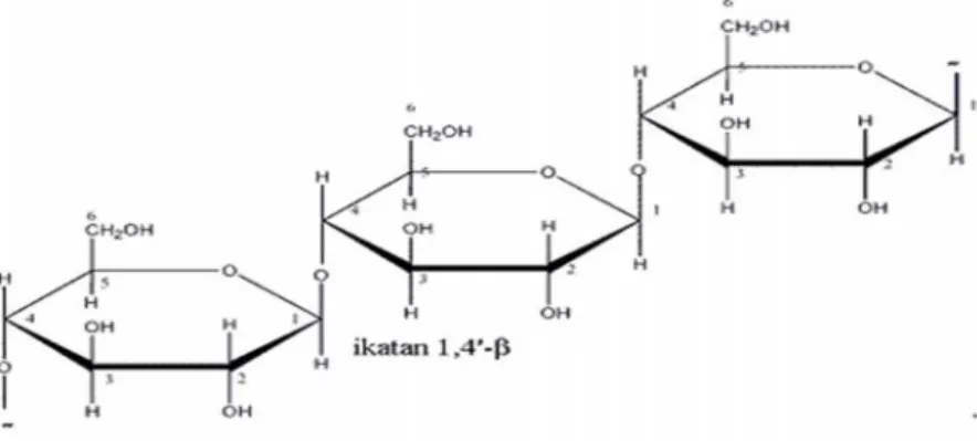 Gambar II.2. Struktur Selulosa 2.Hemiselulosa