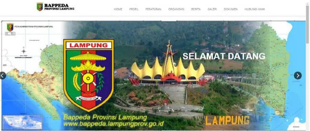 Gambar 1.3 Website Bappeda Provinsi Lampung 