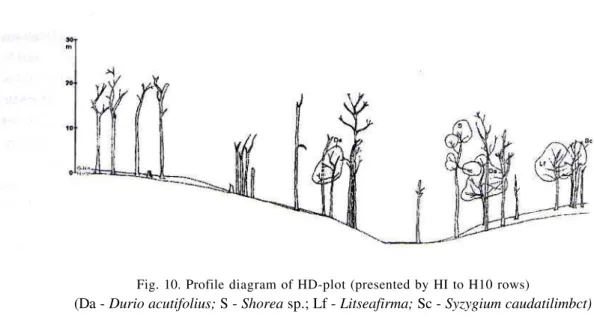 Fig. 10. Profile diagram of HD-plot (presented by HI to H10 rows)