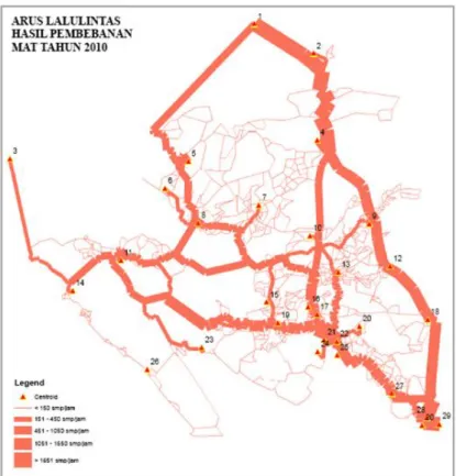 Gambar 6 Pembebanan Pergerakan Tahun 2010 