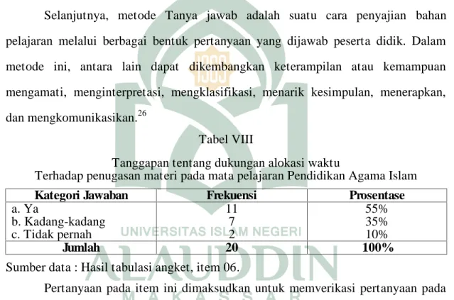 Tabel VIII