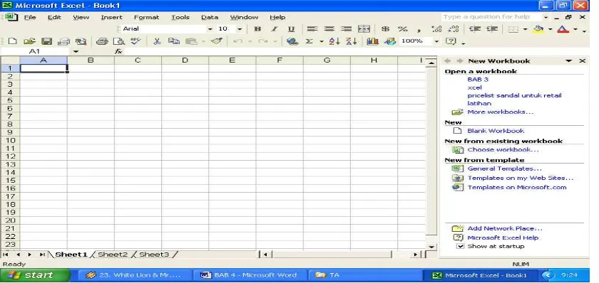 Gambar 4.1 Tampilan Microsoft Excel 