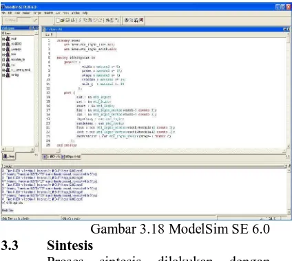 Gambar 3.18 ModelSim SE 6.0Sintesis