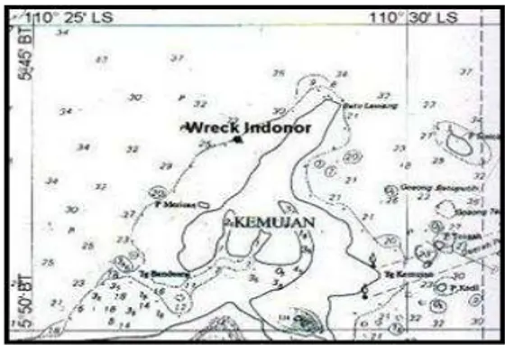 Gambar 4. Peta Posisi Wreck Indonor 