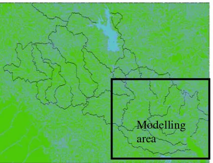 Figure 1. Sg Johor Basin and the modeling area 