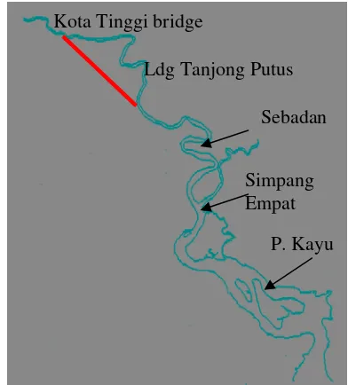 Figure 5. River schematization with alternate channel 1 