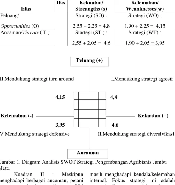 Gambar 1. Diagram Analisis SWOT Strategi Pengembangan Agribisnis Jambu  Mete. 
