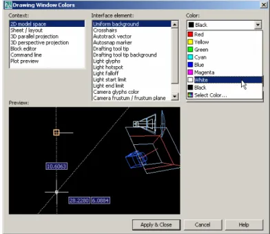 Gambar 1.4 Kotak dialog Drawing Window Colors 