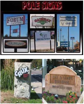Gambar 2.2 Jenis signage yang berdiri sendiri (free standing signs) Sumber: Sign regulations (City of San Luis Obispo, 2004) 