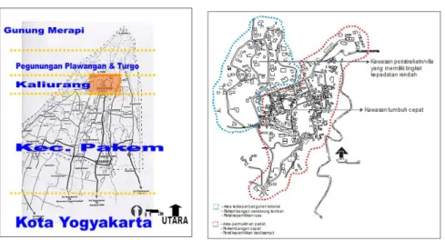 Gambar 2 Peta Lokasi kawasan Kaliurang Peta kawasan Kaliurang tahun 2004  Dalam  perkembangannya  tempat 