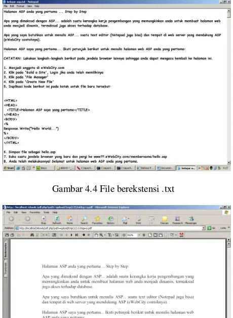 Gambar 4.5 File PDF hasil konversi file berekstensi .txt 