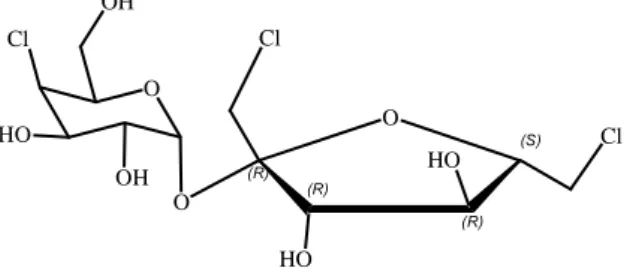 Gambar 6. Struktur Kimia Sukralosa (Langdon dan Mullarney, 2009) 
