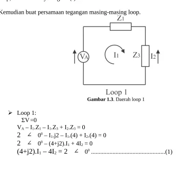 Gambar 1.2. Menentukan arah arus, loop dan tegangan.
