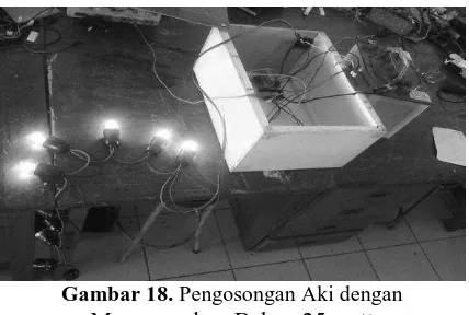 Gambar 18. Pengosongan Aki dengan Menggunakan Beban 25 watt 