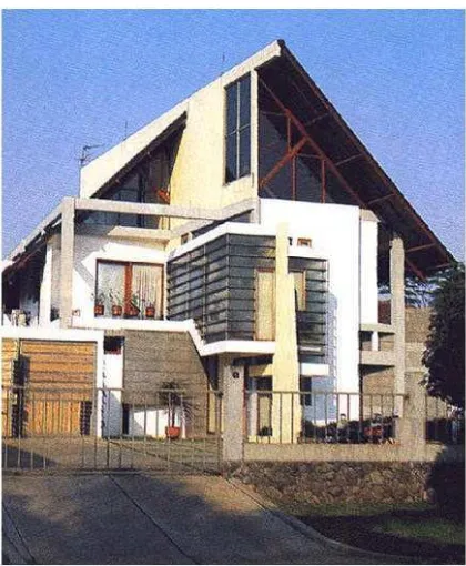 Gambar 4. Rumah arsitek Sardjono Sani yang sebagian orang mendeskripsikannya dengan kata 'dekonstruksi' (sumber: Arsitektur Indonesia, IAI (18), Oct-Des 1995; halaman 13) 