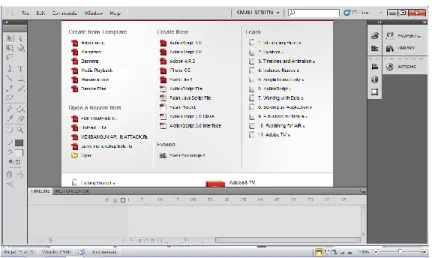 Gambar II.13. Tampilan layar pertama program Adobe Flash Pro CS.5.5  Sumber : (Madcoms Madium; 2012: 4)