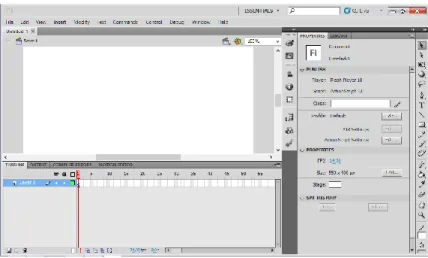 Gambar II.14. Tampilan Jendela program Adobe Flash Pro CS5.5  Sumber : (Madcoms Madium; 2012: 5)