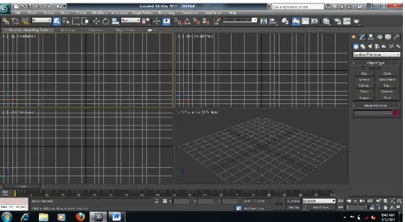 Gambar II.2. Tampilan Area Kerja 3ds Max  Sumber : (Galih Pranowo: 2010; 2). 