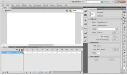 Gambar II.9. Tampilan Jendela program Adobe Flash Pro CS6. 
