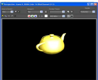 Gambar II.6 Jendela Render Perspective  Sumber : (Andi; 2010 : 240) 