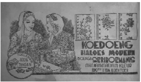Figure 2: One of the advertisements of women headscarf displayed by a Muhammadiyah weekly magazine, Adil