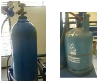 Gambar 2.5 Kiri : Tabung Gas Oksigen, kanan : Tabung Gas LPG