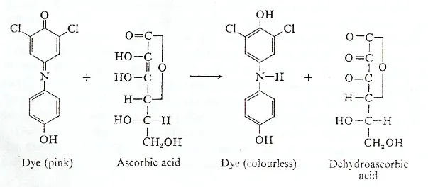 Gambar 3. Reaksi Asam Askorbat dengan 2,6-Diklorofenol Indofenol 