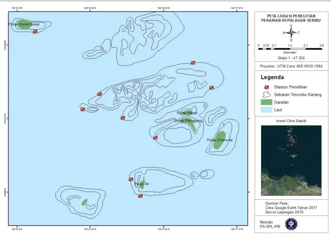 Gambar 1. Peta lokasi penelitian di Kelurahan Pulau Panggang. 