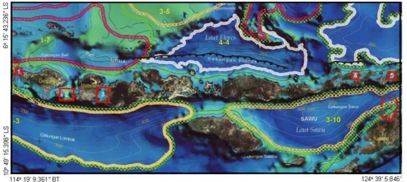 Gambar 2.1 Peta Potensi Arus Laut di Beberapa Wilayah di Indonesia  