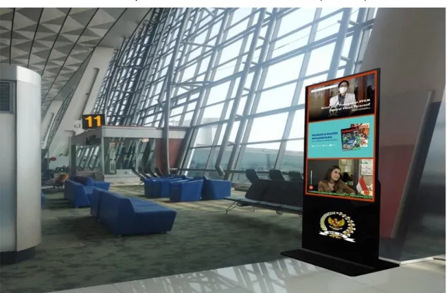 Gambar 1. Ilustrasi Penempatan E-Media DPR RI di Area Publik (Bandara)