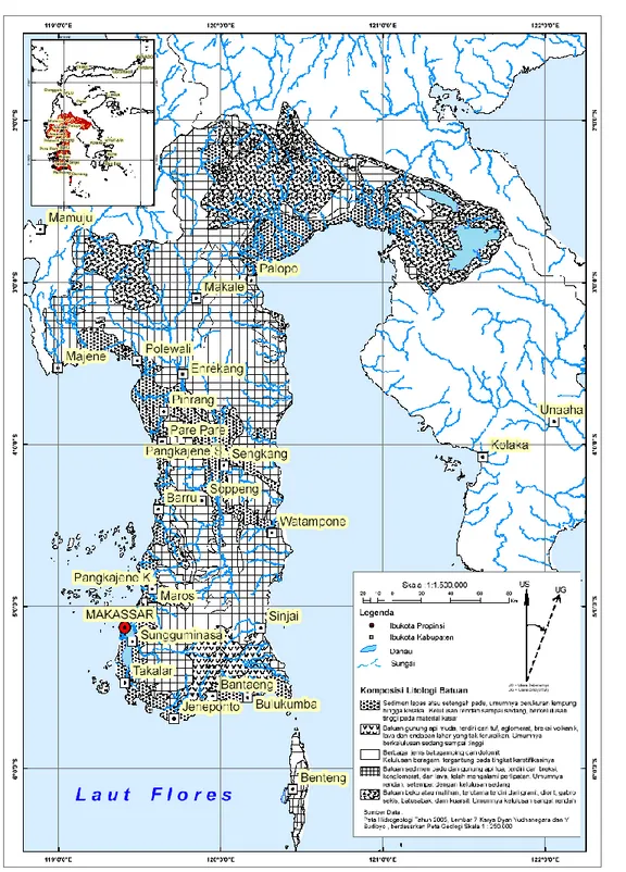 Gambar : Peta Geologi Sulawesi Selatan.(Modifikasi Sukamto, 1975) 