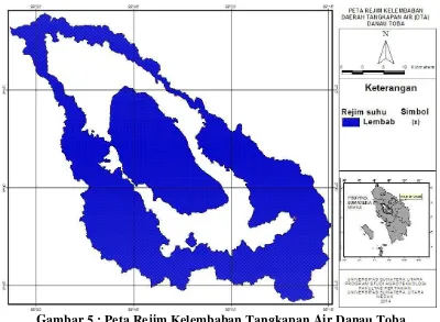 Gambar 5 : Peta Rejim Kelembaban Tangkapan Air Danau Toba 