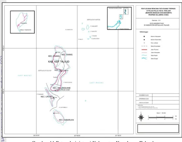 Gambar 11 Peta administrasi Kabupaten Kepulauan Talaud 