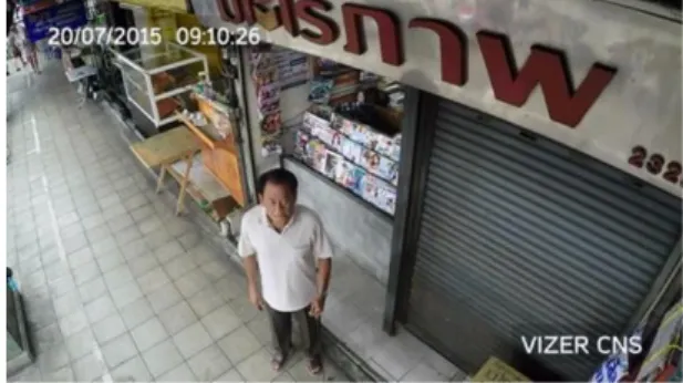 Gambar 8. Pemilik toko menonton  rekaman CCTV. 