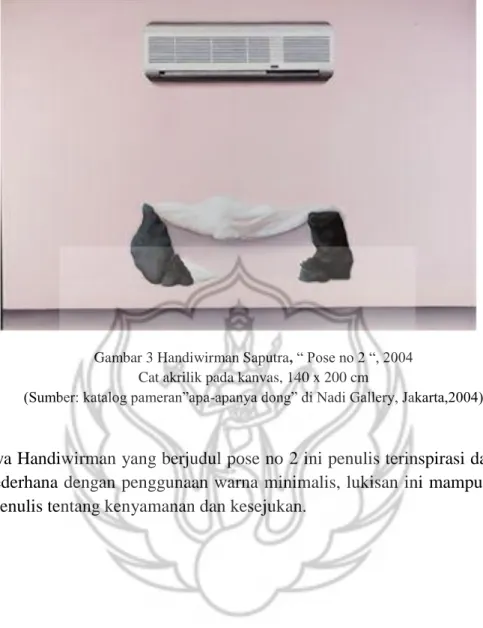 Gambar 3 Handiwirman Saputra, “ Pose no 2 “, 2004  Cat akrilik pada kanvas, 140 x 200 cm 