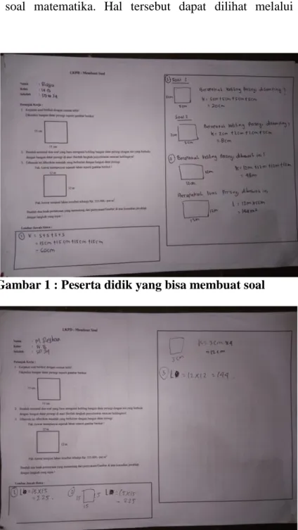 Gambar 1 : Peserta didik yang bisa membuat soal