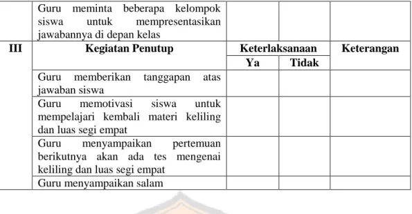 Tabel 3.4 Lembar Observasi Minat Belajar Siswa 1-10 oleh Observer