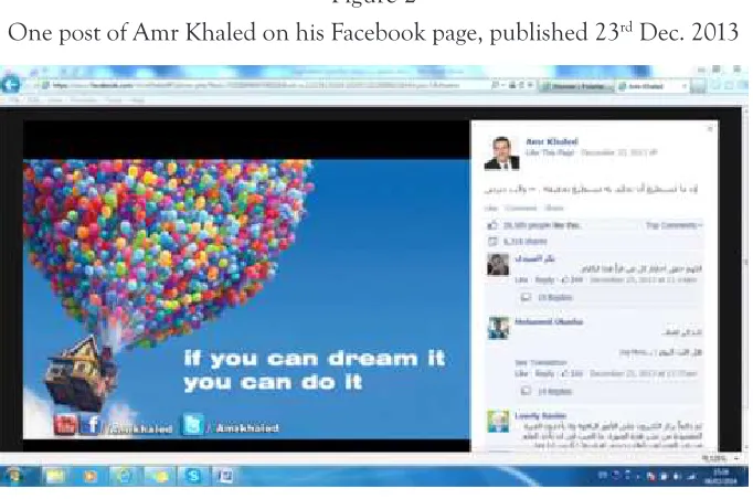 One post of Amr Khaled on his Facebook page, published 23Figure 2rd Dec. 2013