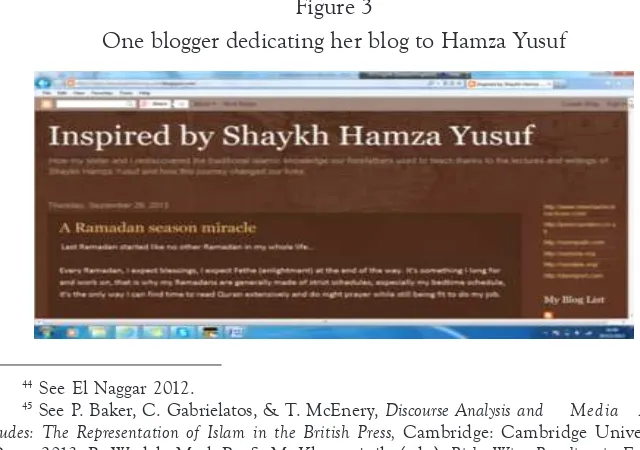 Figure 3One blogger dedicating her blog to Hamza Yusuf