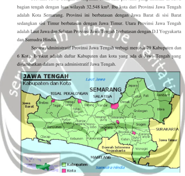 Gambar 3.1 Peta Administratif Provinsi Jawa Tengah 