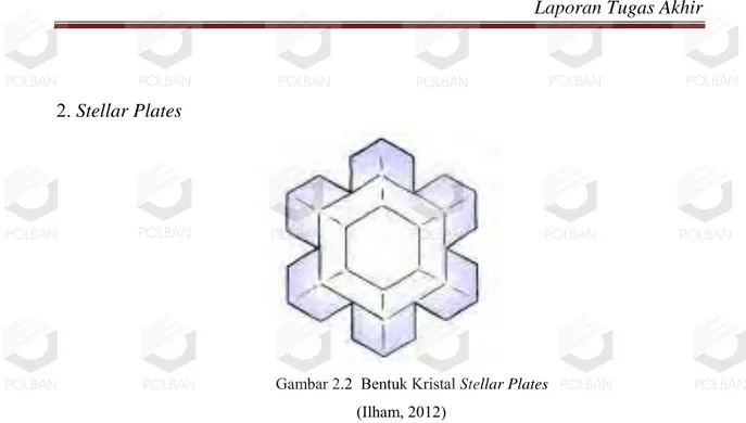 Gambar 2.2  Bentuk Kristal Stellar Plates (Ilham, 2012) 